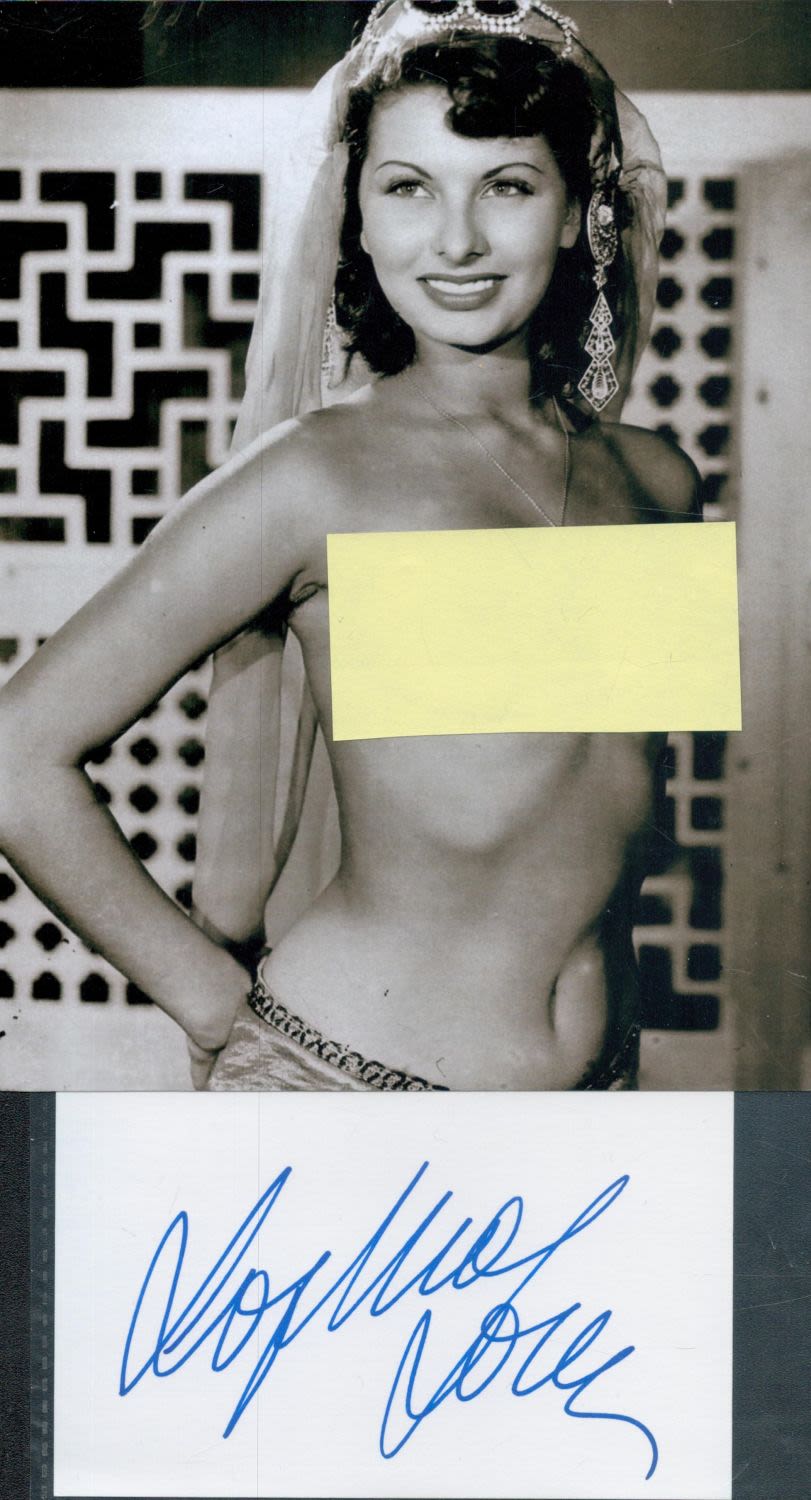 Lot 160: Sophia Loren signed 5x3 inch white card and...