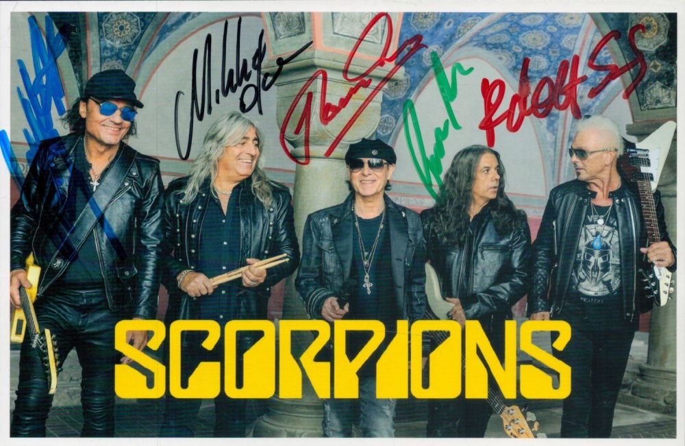 Lot 166: The Scorpions multi signed 8x6 inch colour promo...