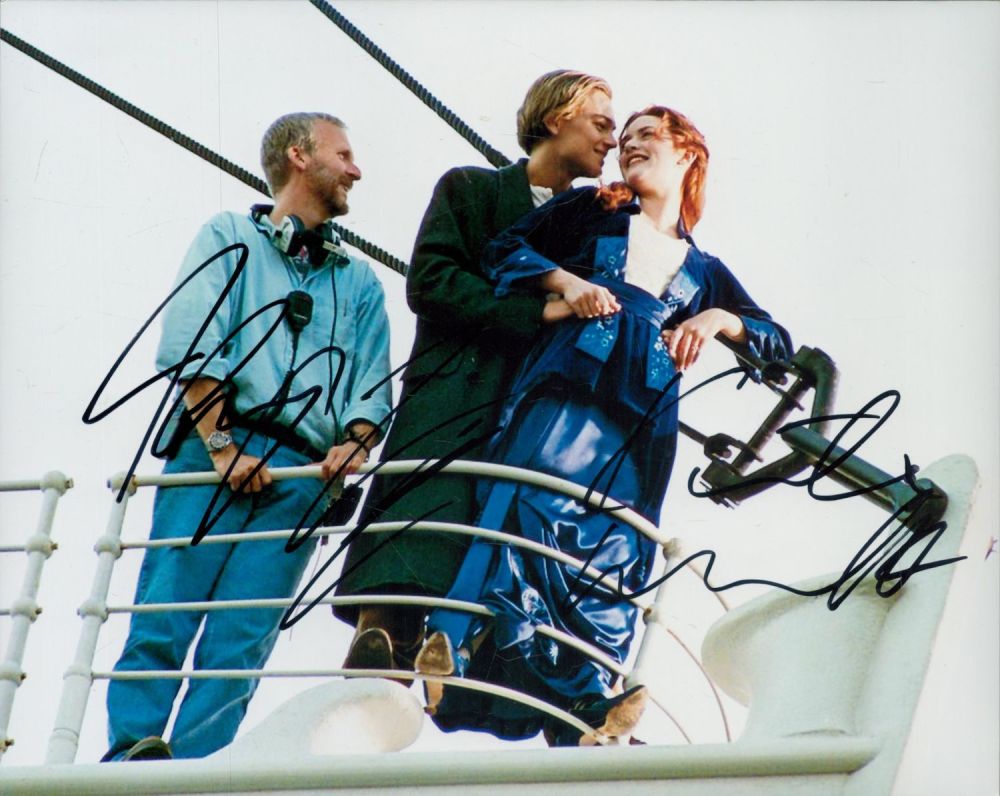 Lot 170: James Cameron and Kate Winslet signed 10x8 inch...