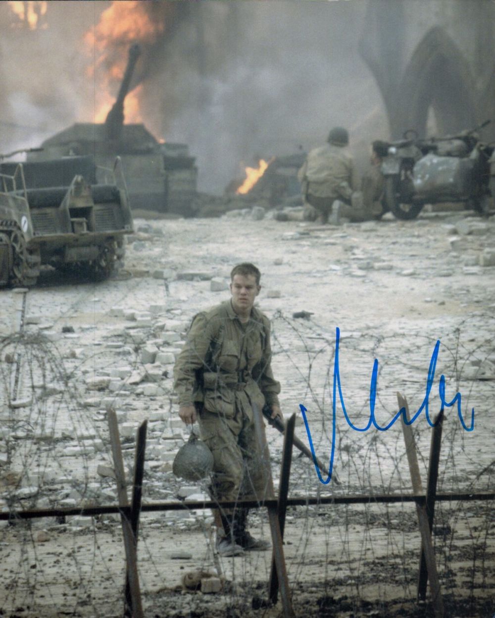 Lot 171: Matt Damon signed 10x8 inch Saving Private Ryan...
