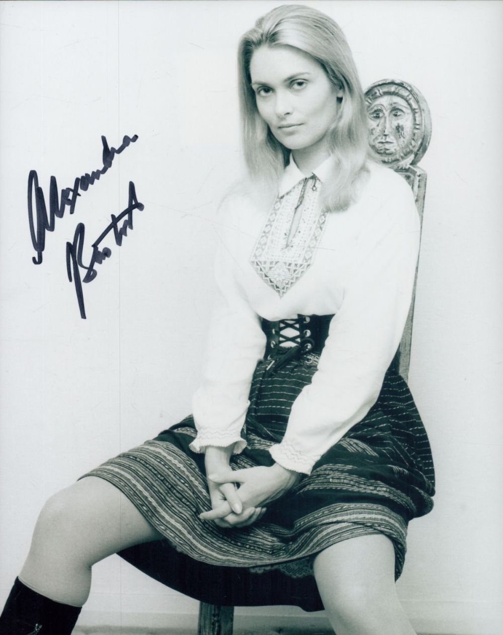 Lot 178: Alexandra Bastedo signed 10x8 inch vintage black and...