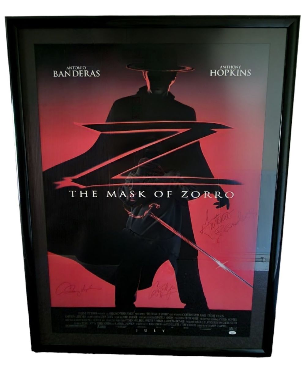 Lot 217: The Mask of Zorro 45x33 inch multi signed...
