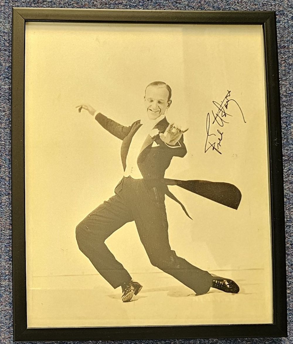 Lot 220: Fred Astaire signed 11x9 inch overall framed and...