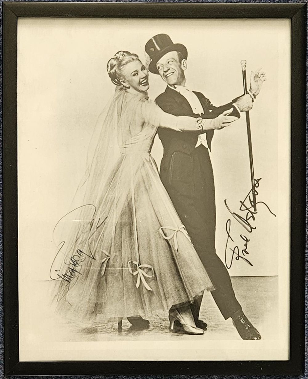 Lot 221: Fred Astaire and Ginger Rogers signed 11x9 inch...