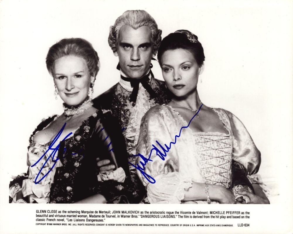 Lot 229: Glen Close and John Malkovich signed Dangerous Liaisons...