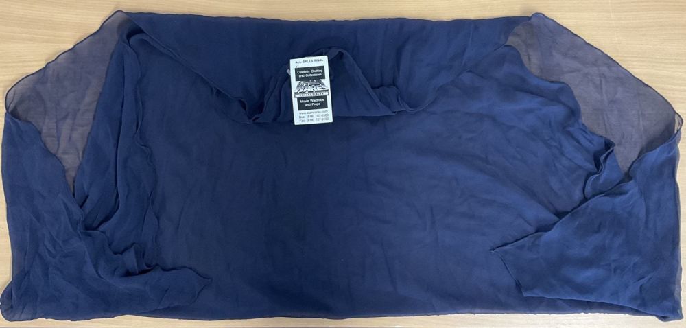Lot 247: Angelina Jolie owned sheer blue scarf. Good condition....