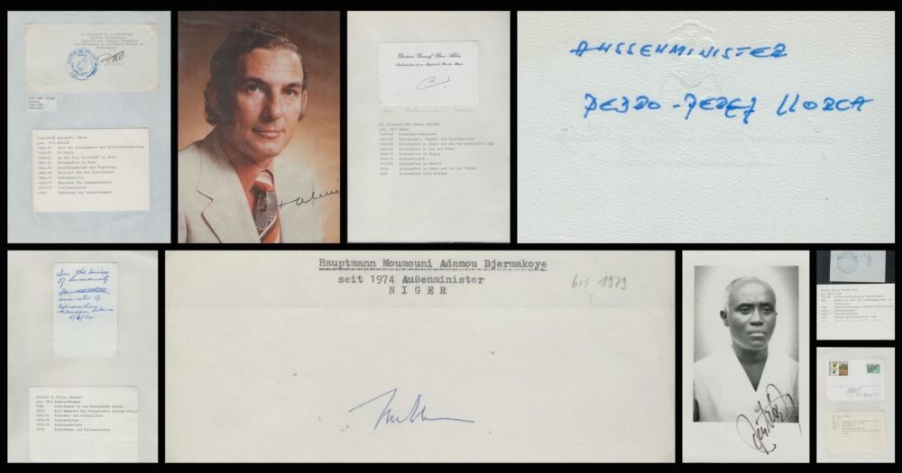 Lot 29: Collection of Assorted 6 signed Autograph page/card Jean...