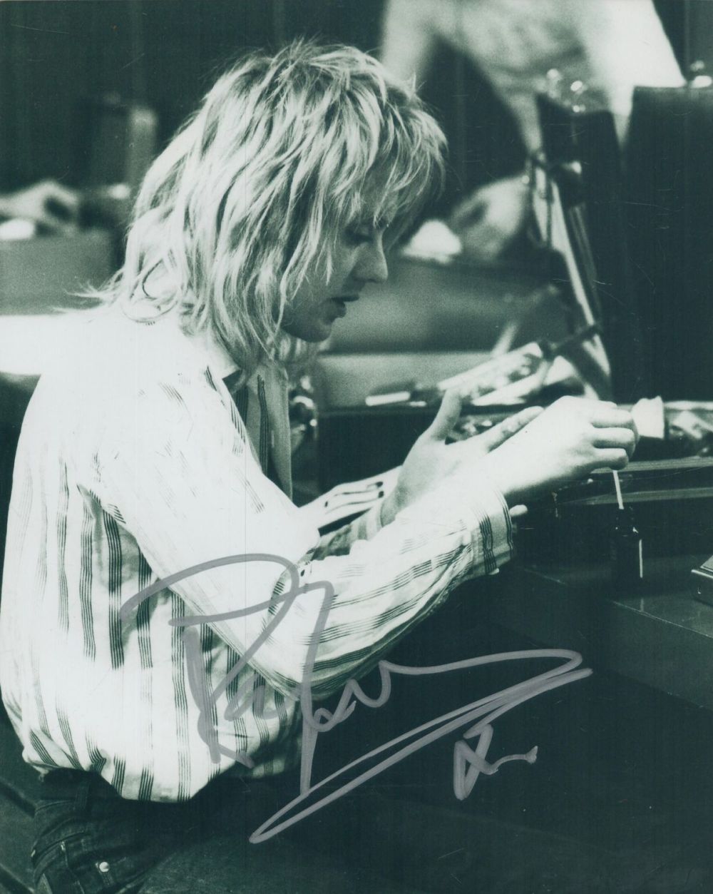 Lot 63: Roger Taylor signed 10x8 inch vintage black and...