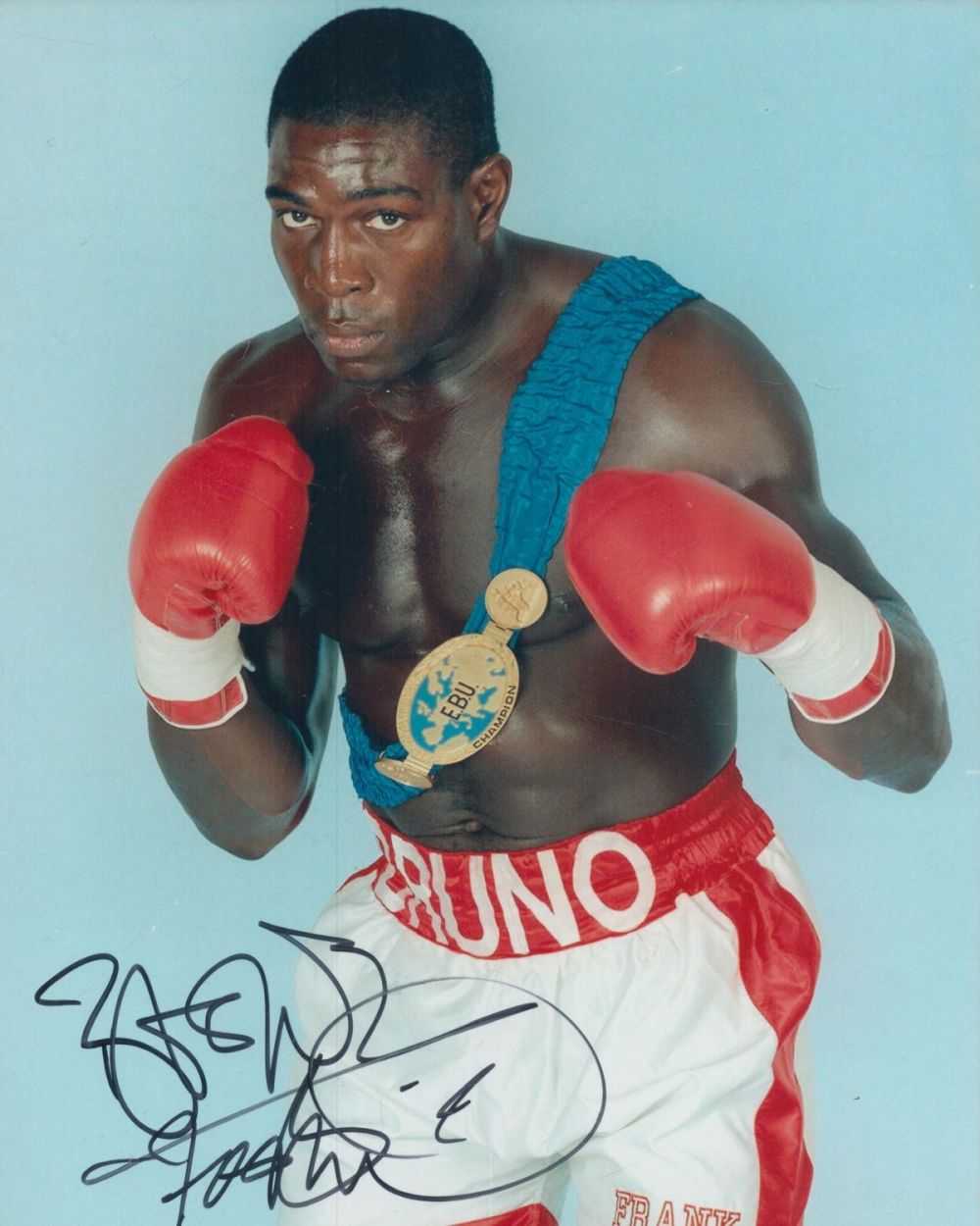 Lot 79: Frank Bruno signed 10x8 inch colour photo. Good...