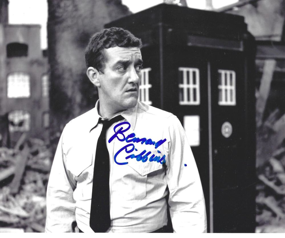 Lot 152: Bernard Cribbins signed 10x8 inch Dr Who black...