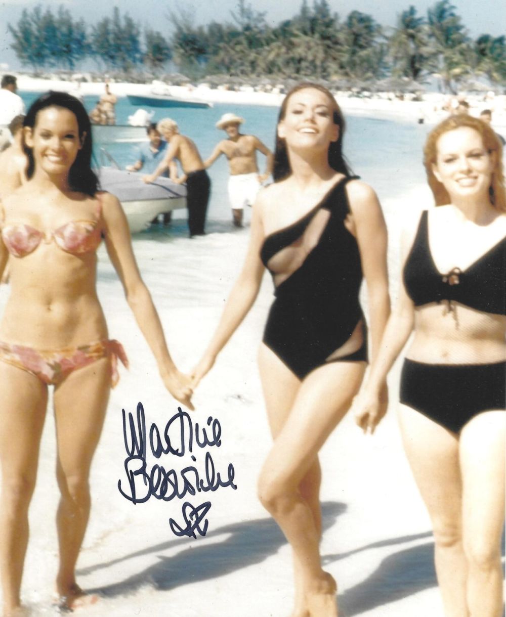 Lot 187: Martine Beswick signed 10x8 inch colour photo pictured...