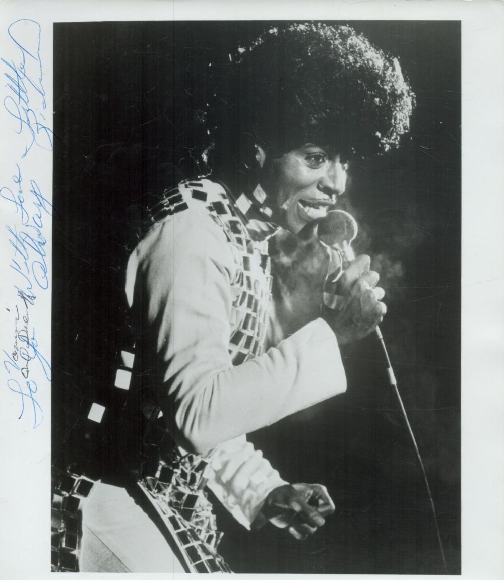 Lot 216: Little Richard signed 10x8 inch black and white...