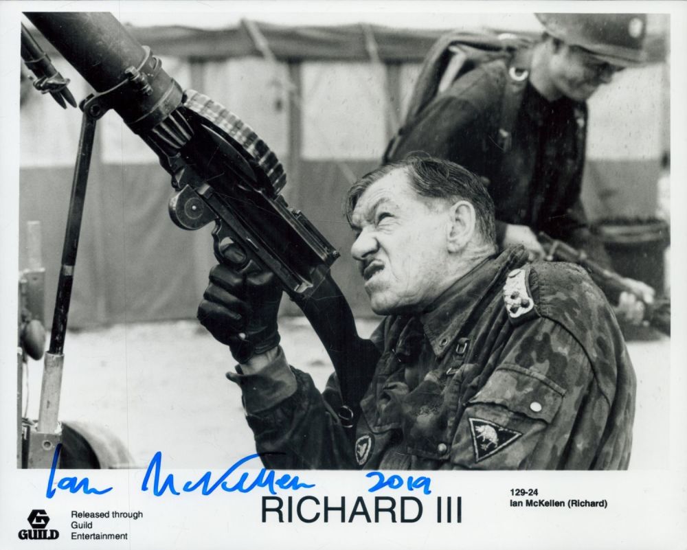 Lot 231: Ian McKellen signed Richard III 10x8 inch black...