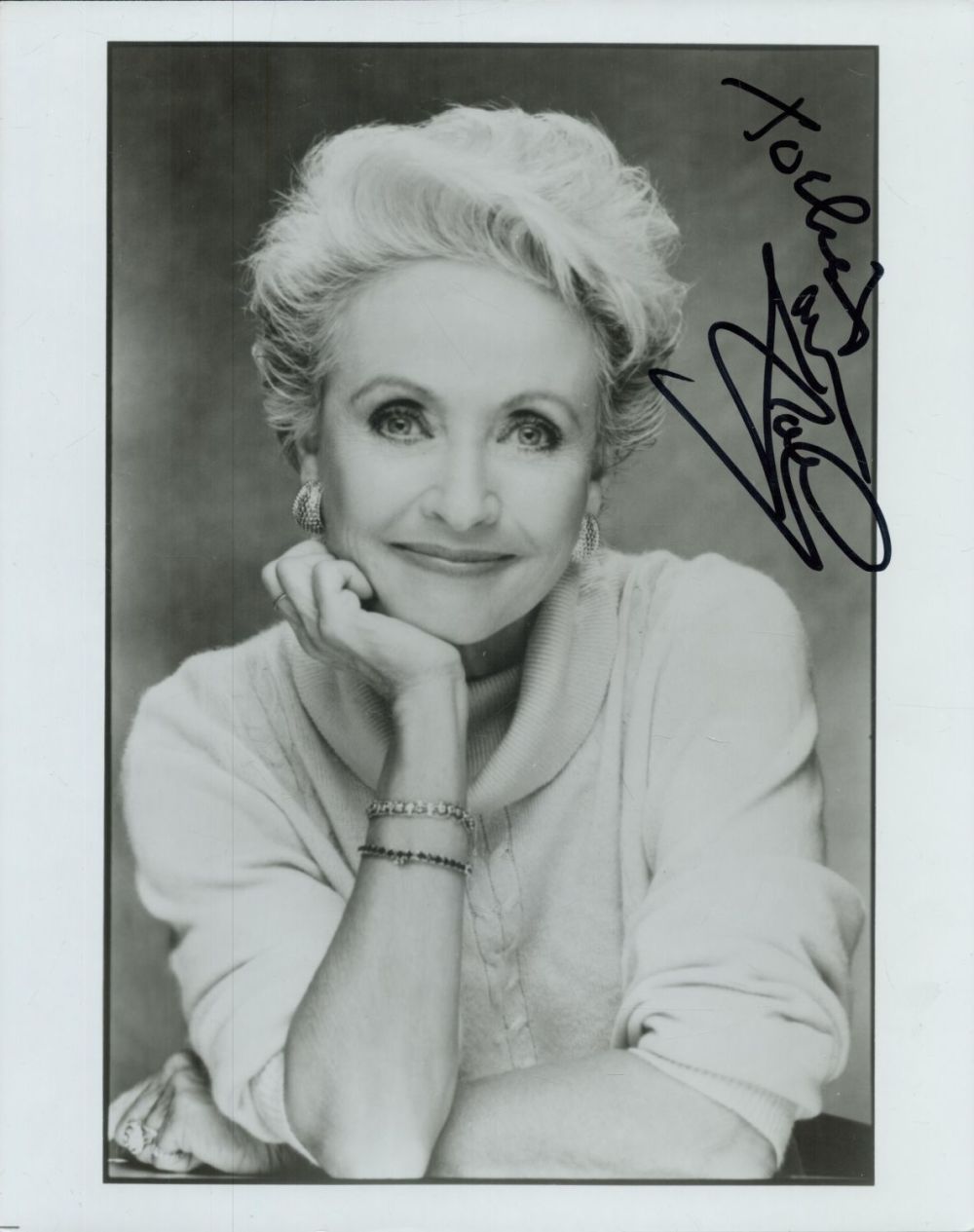Lot 235: Jane Powell signed 10x8 inch black and white...
