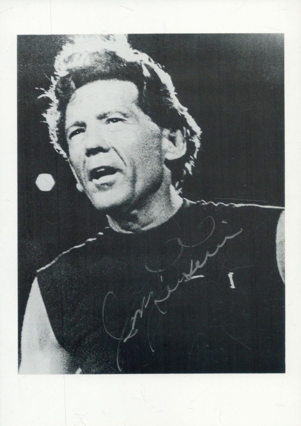 Lot 245: Jerry Lee Lewis signed 7x5 inch black and...