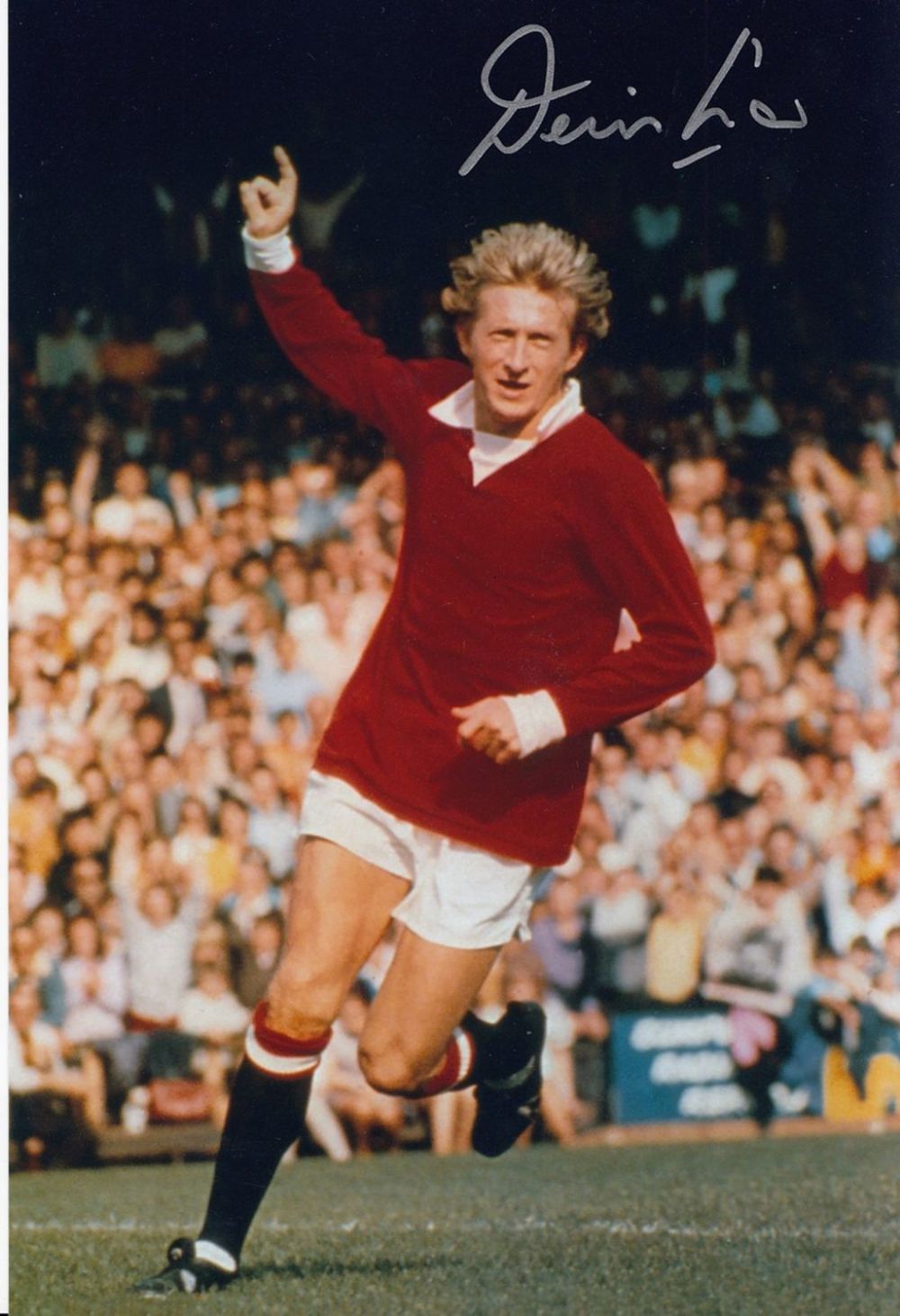 Lot 261: Autographed DENIS LAW 12 x 8 photo :...