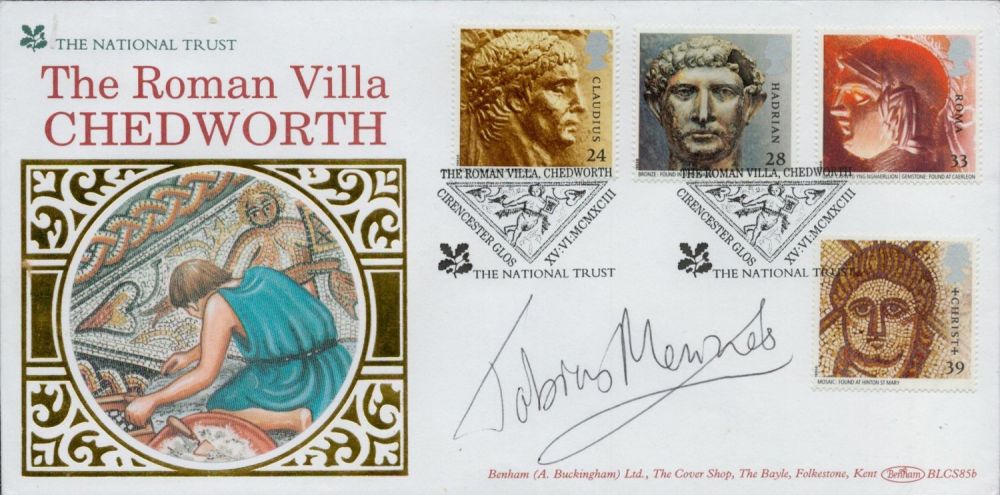 Lot 285: Tobias Menzies signed FDC Benham. The Roman Villa...