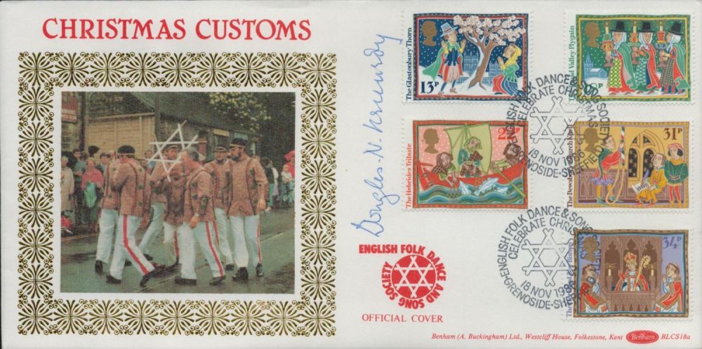 Lot 303: Douglas Neil Kennedy signed FDC Benham. Christmas Customs....
