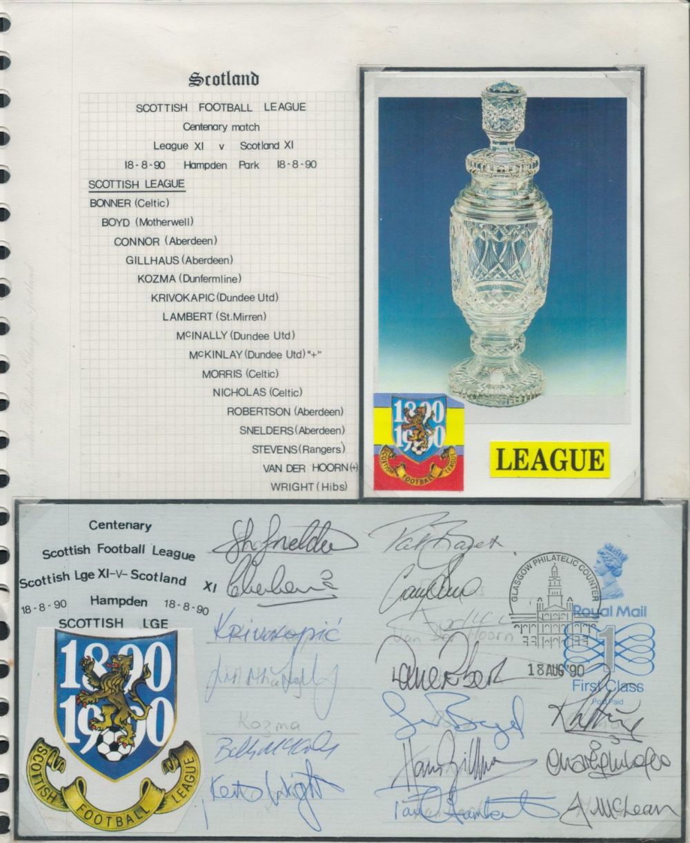 Lot 336: 1990 Scottish Football League Centenary covers signed by...
