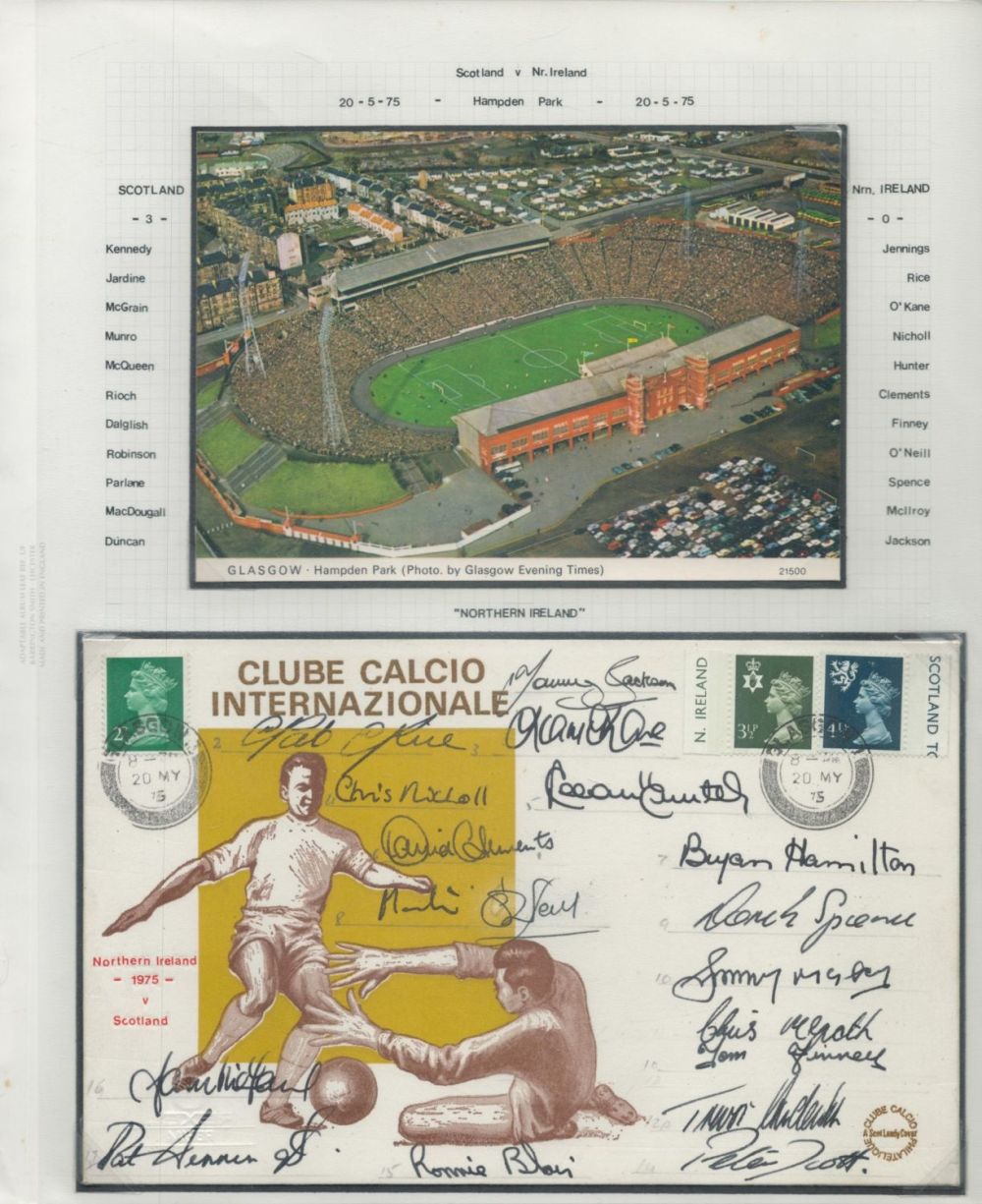 Lot 338: 1975, 17 Northern Ireland football squad signed cover...