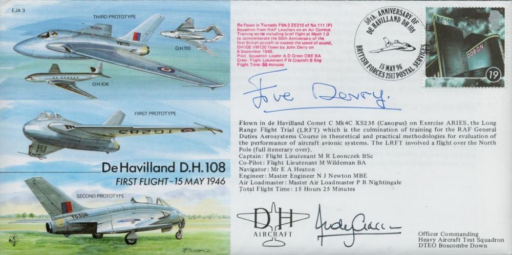 Lot 350: Eve Denny and Andy Green signed EJ3 cover....