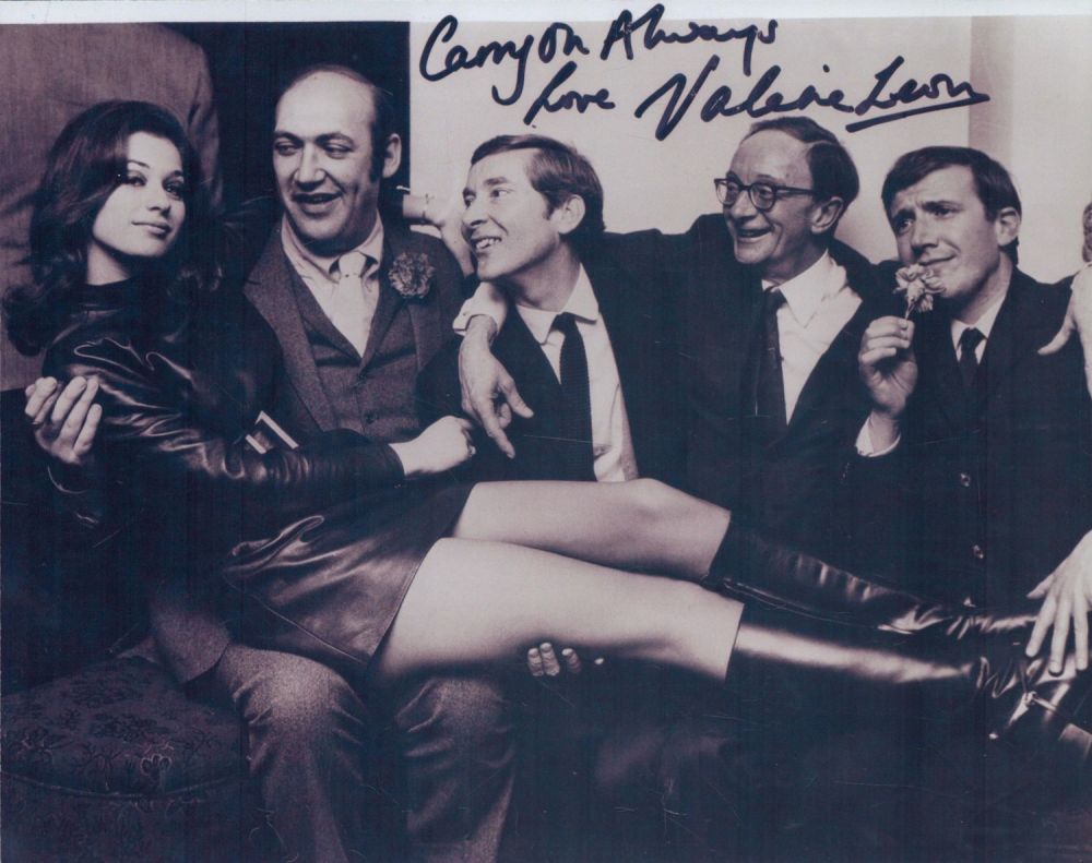 Lot 374: Valerie Leon signed 10x8 inch black and white...