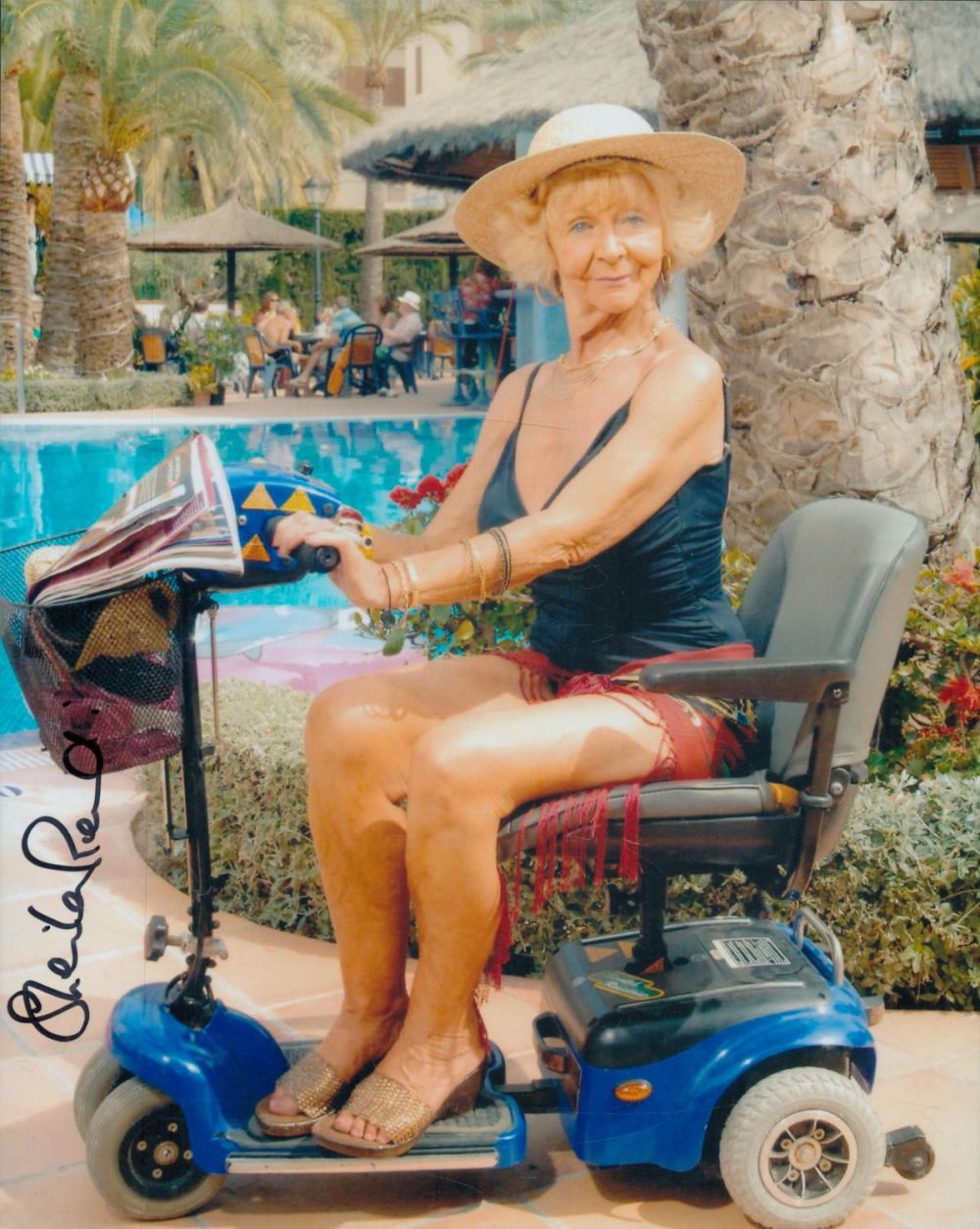Lot 399: Sheila Reid signed 12x8 inch Benidorm colour photo....