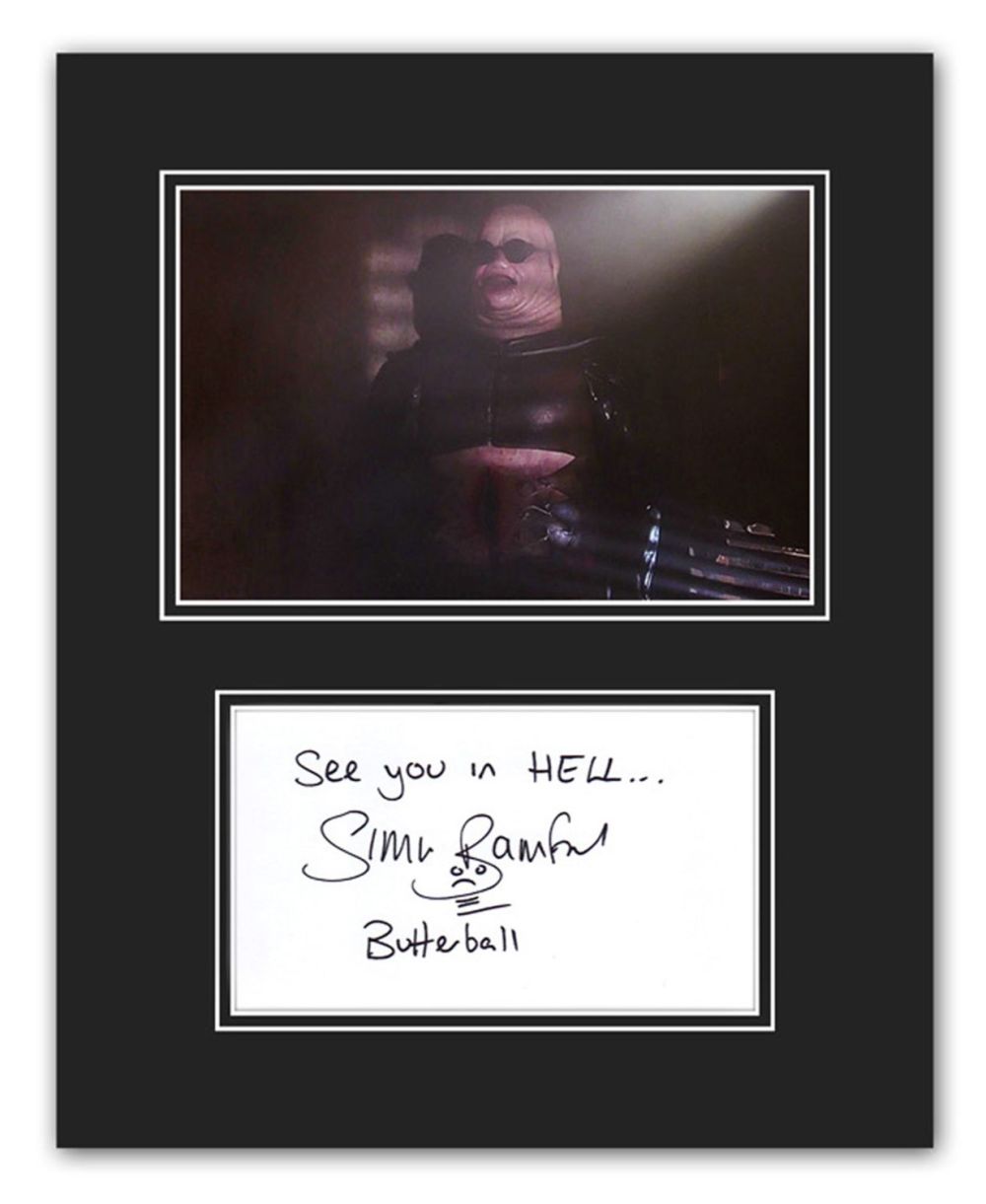 Lot 420: SALE! Hellraiser Simon Bamford hand signed professionally mounted...