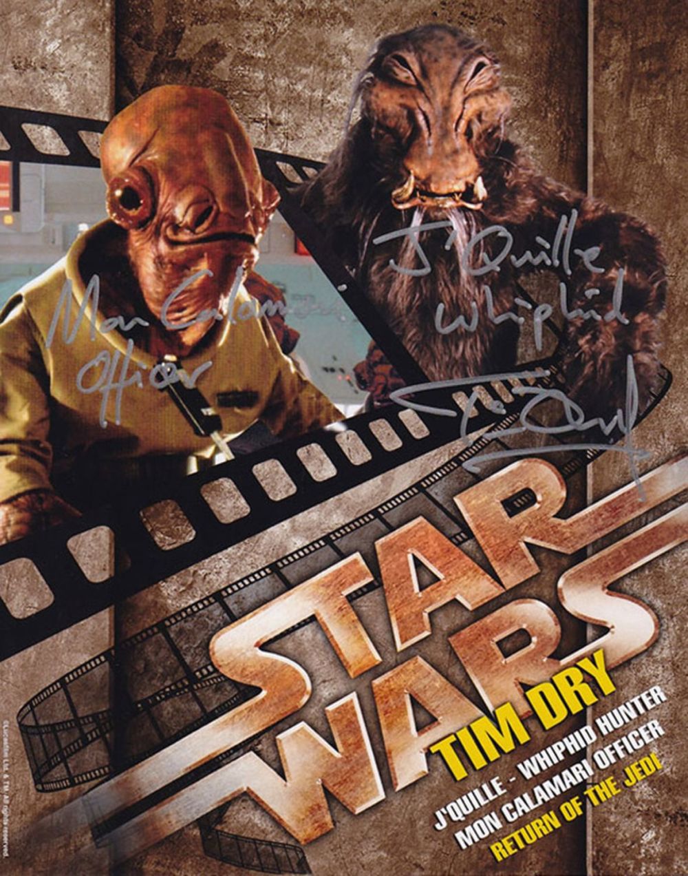 Lot 449: SALE! Star Wars Tim Dry hand signed 10x8...