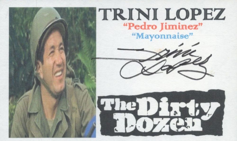Lot 466: Trini Lopez signed 6x3 inch Pedro Jiminez Dirty...