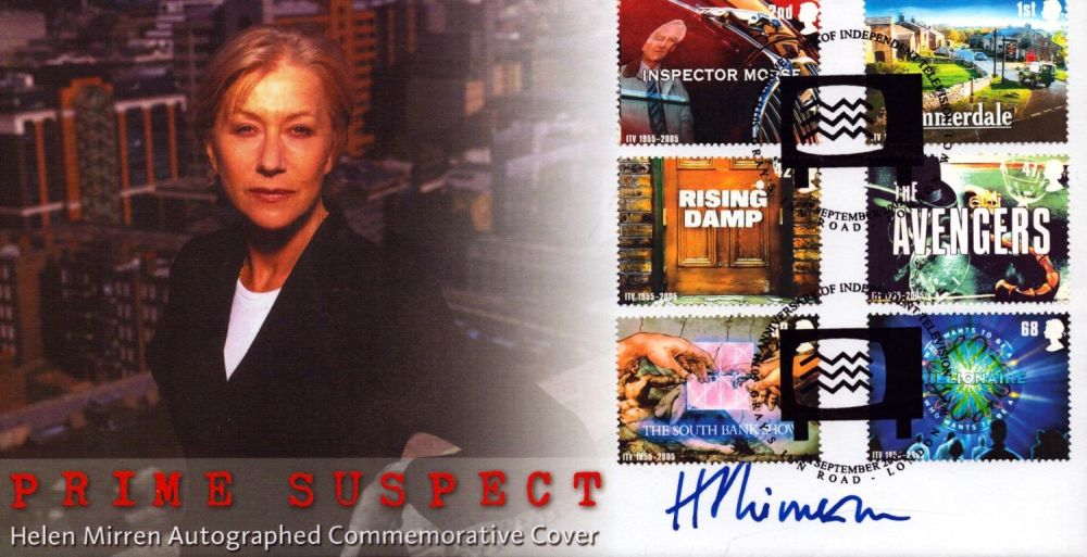 Lot 493: Helen Mirren signed Prime Suspect commemorative FDC double...