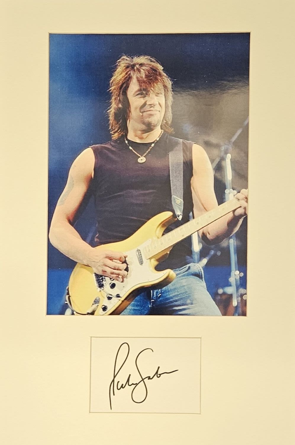 Lot 556: Richie Sambora signed on small piece signature display...