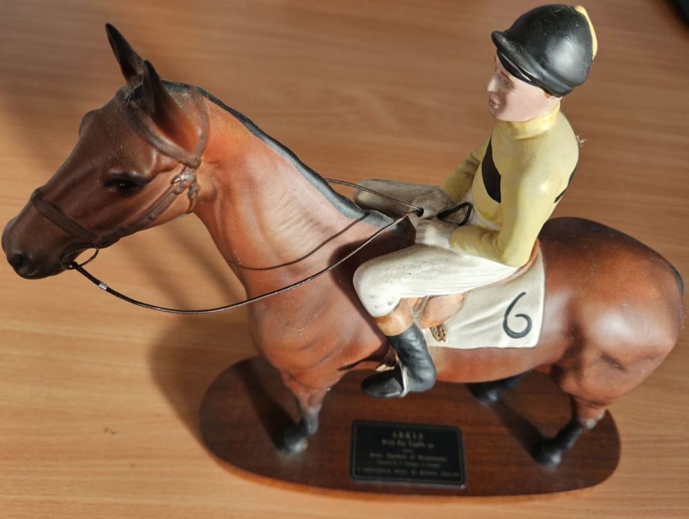 Lot 569: Arkle model statue Pat Taaffe Up number 6...