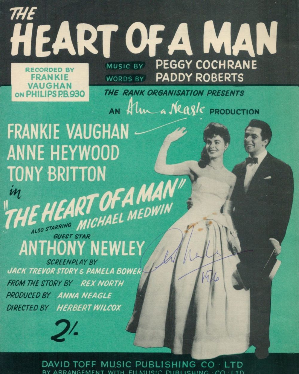 Lot 596: Anthony Newley 1931-1999 English Actor Singer Signed Vintage...