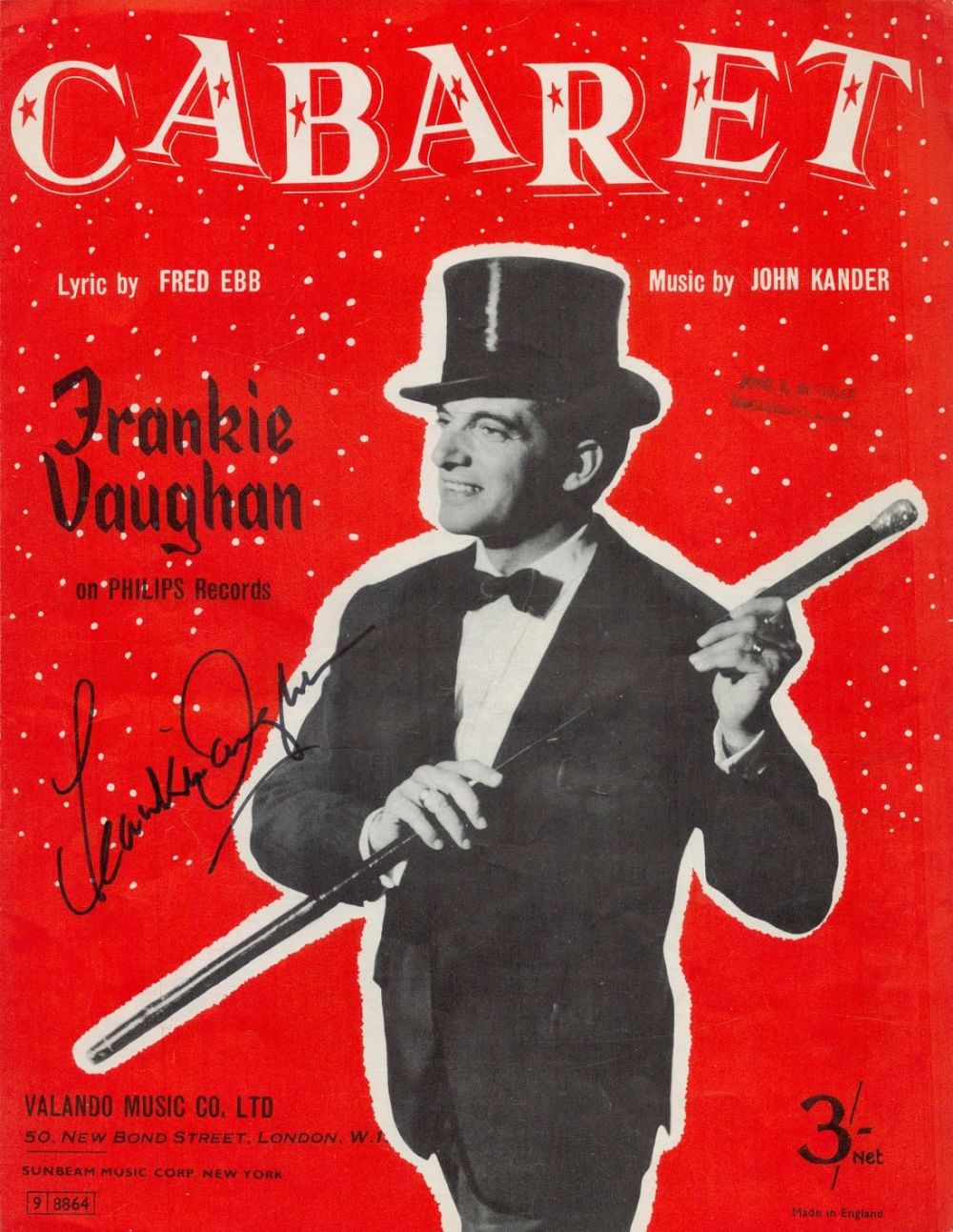 Lot 597: Frankie Vaughan 1928-1999 Singer Signed Vintage Sheet Music...
