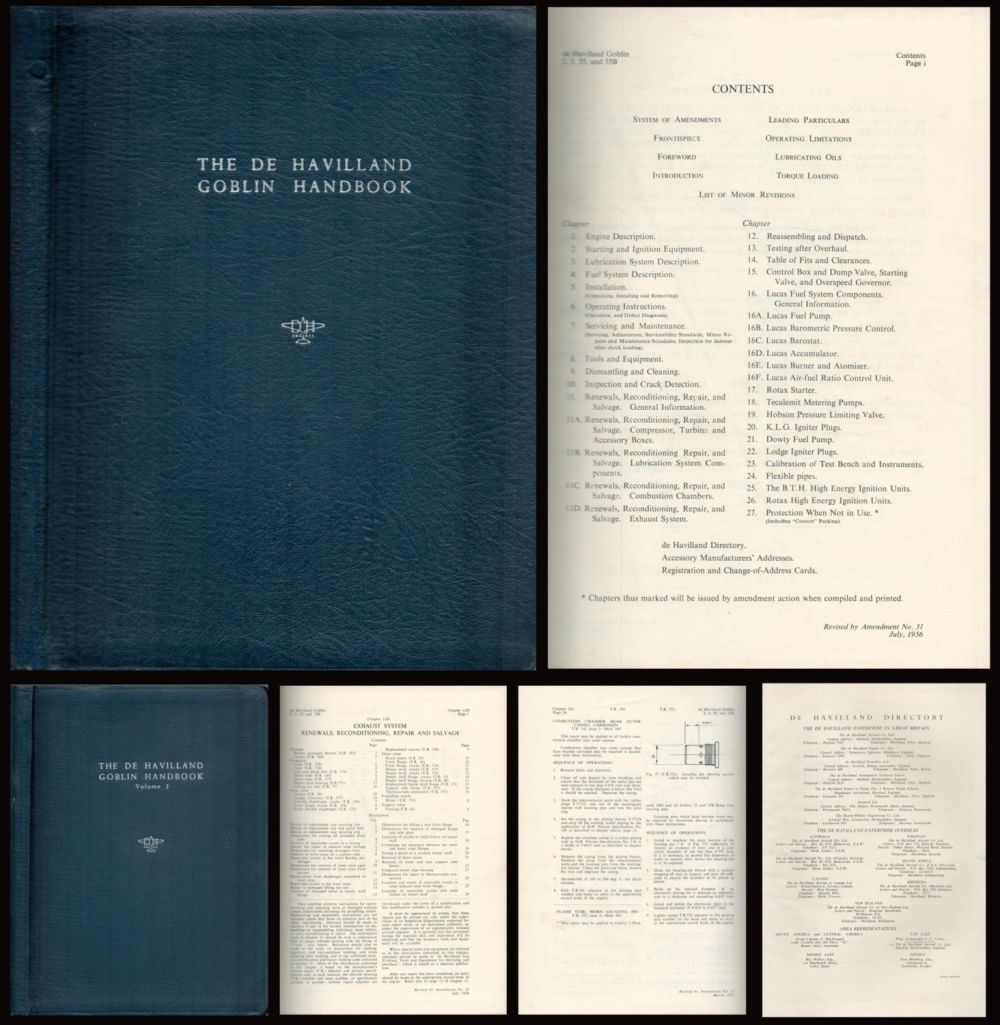 Lot 602: The De Havilland Goblin Handbook Volume 1 and...