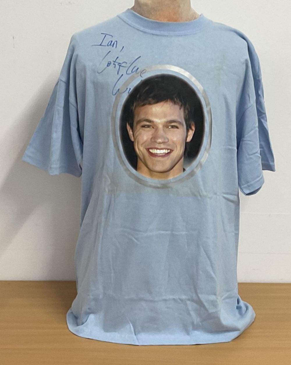 Lot 658: Will Young signed T-shirt worn by house band...