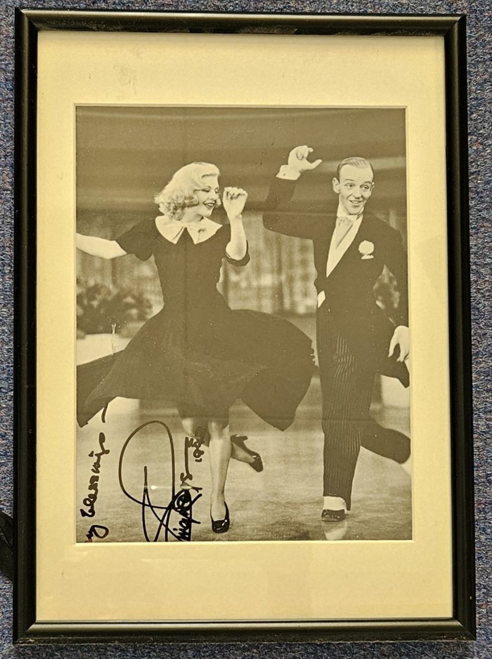 Lot 665: Ginger Rogers signed 10x8inch black and white photo...