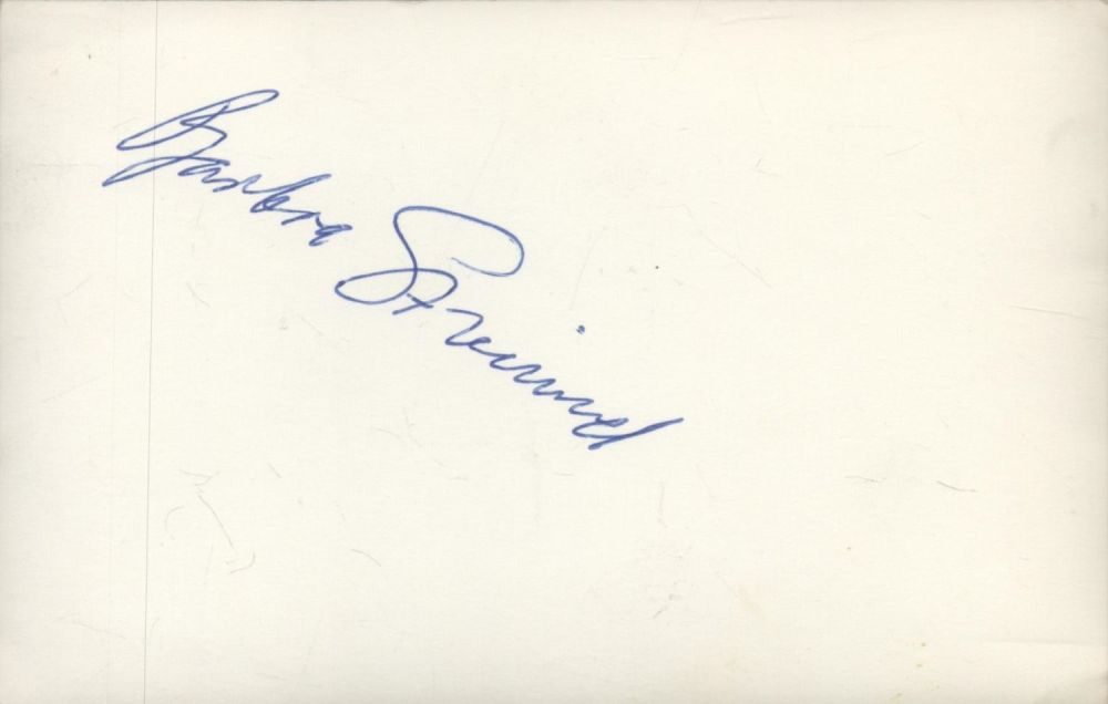 Lot 674: Barbra Streisand signed 6x4inch black and white photo....