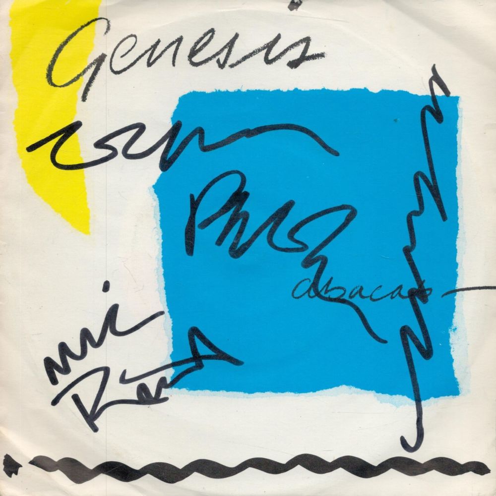 Lot 681: Genesis signed 44rpm record sleeve. Record included. Good...