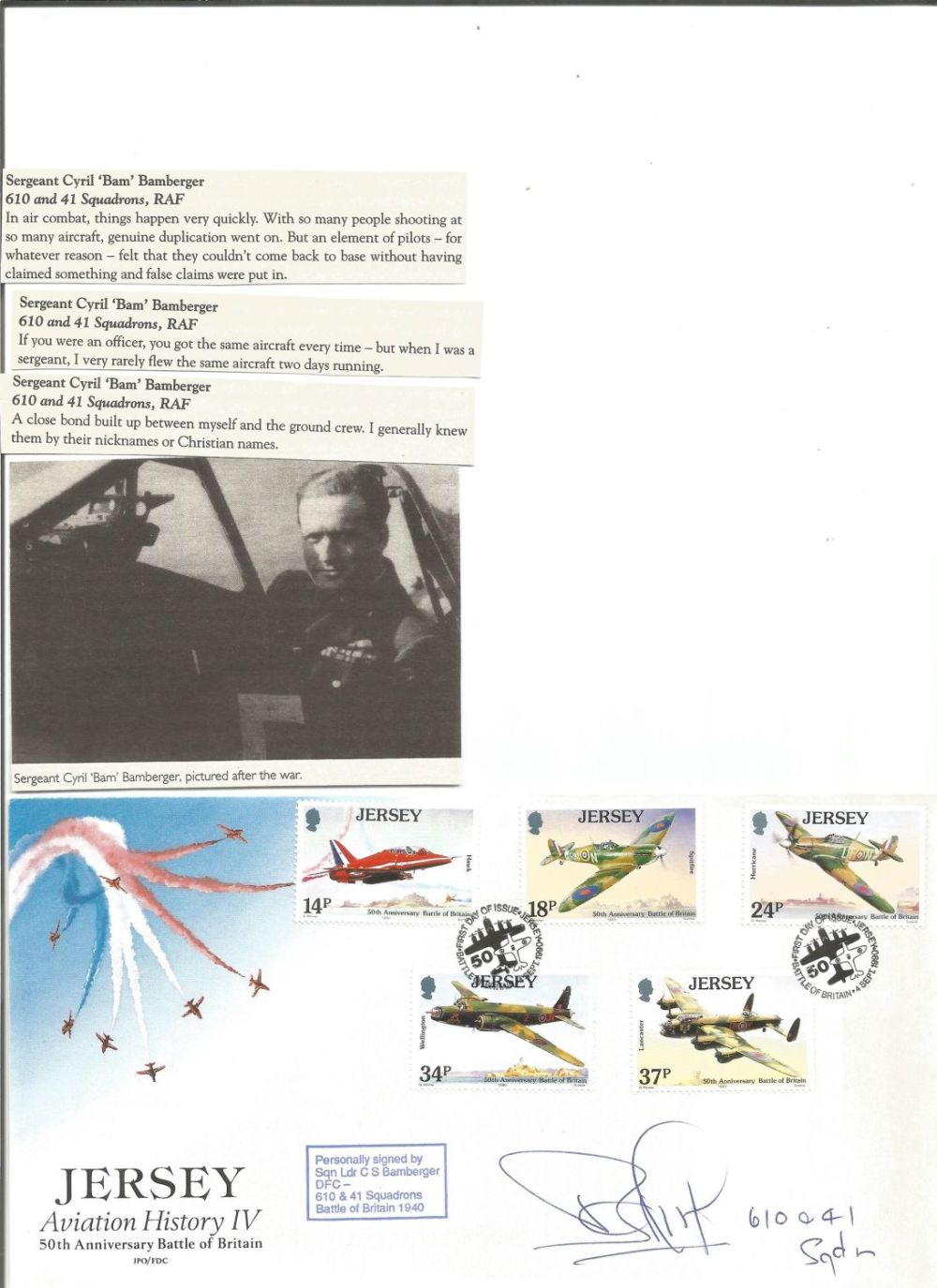 Lot 788: WW2 BOB fighter pilot Cyril Bamberger 610 sqn...