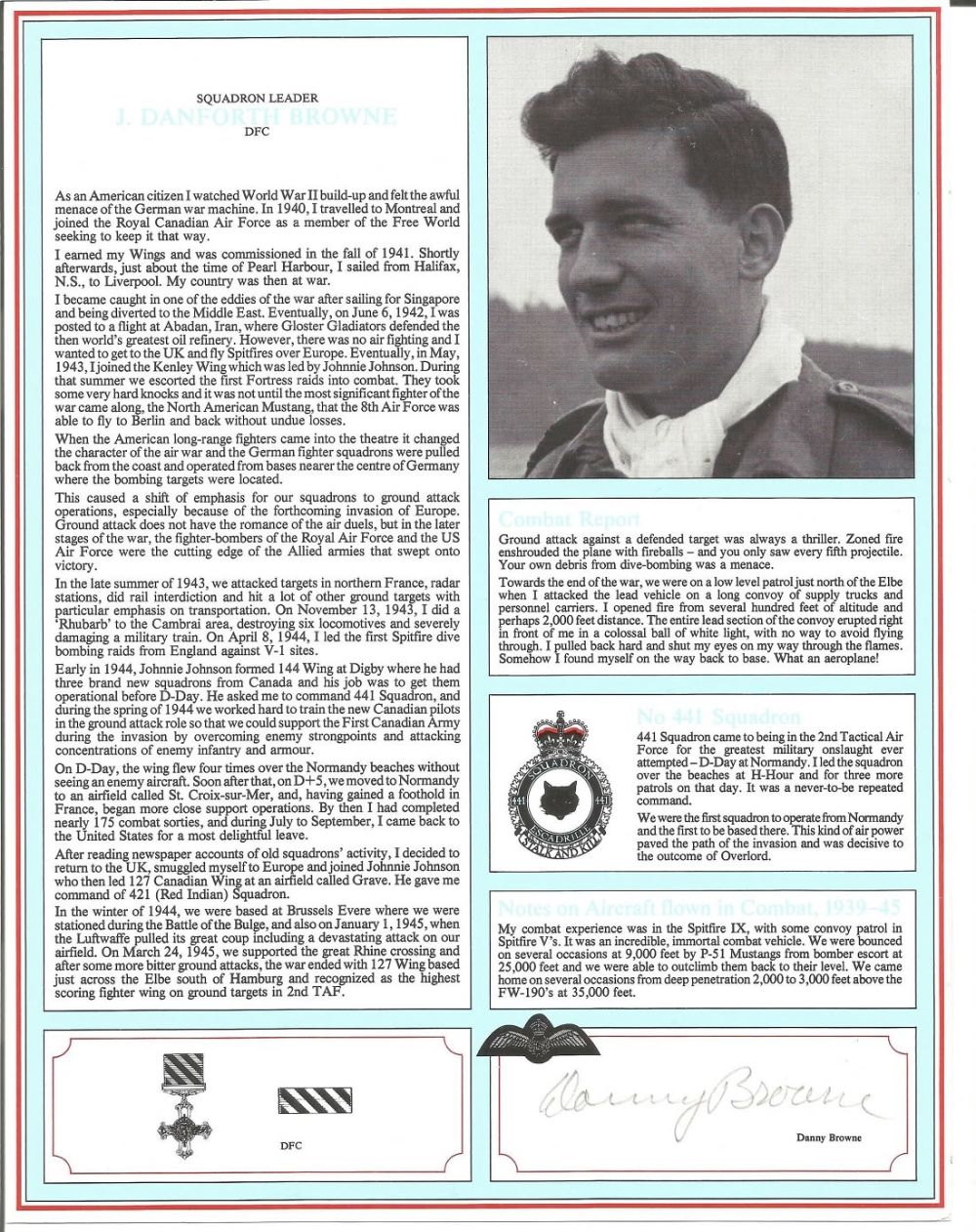 Lot 805: WW2 BOB fighter pilot J Danforth Browne 411...