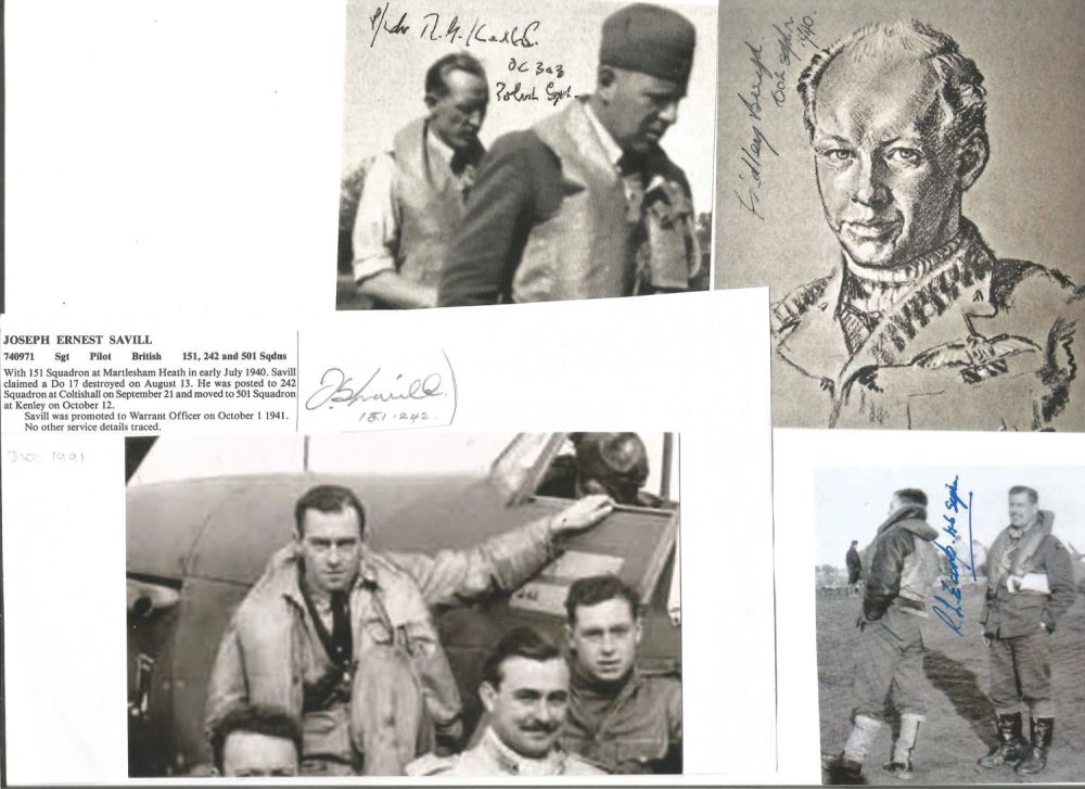 Lot 813: WW2 BOB fighter pilots signed photos and signature...