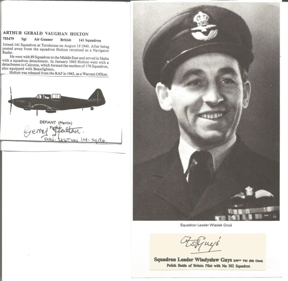 Lot 833: WW2 BOB fighter pilot Wladyslaw Gnys 302 sqn...