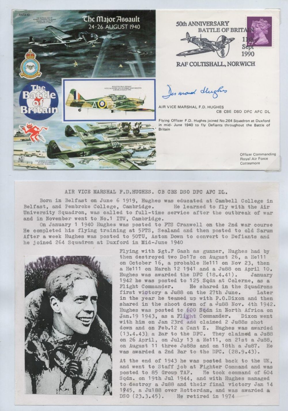 Lot 205: WWII AVM Desmond Hughes CB, CBE, DSO, DFC,...