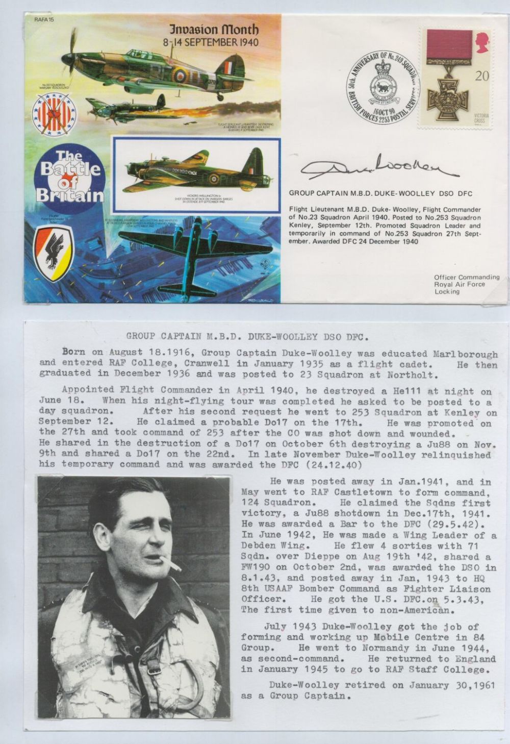 Lot 207: WWII GR/CPT M. B. D Duke Woolley DSO,...