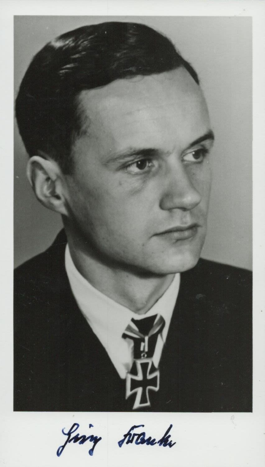 Lot 212: WWII Kapitanleutnant Rudolf Heinz Franke signed 6x4 inches...