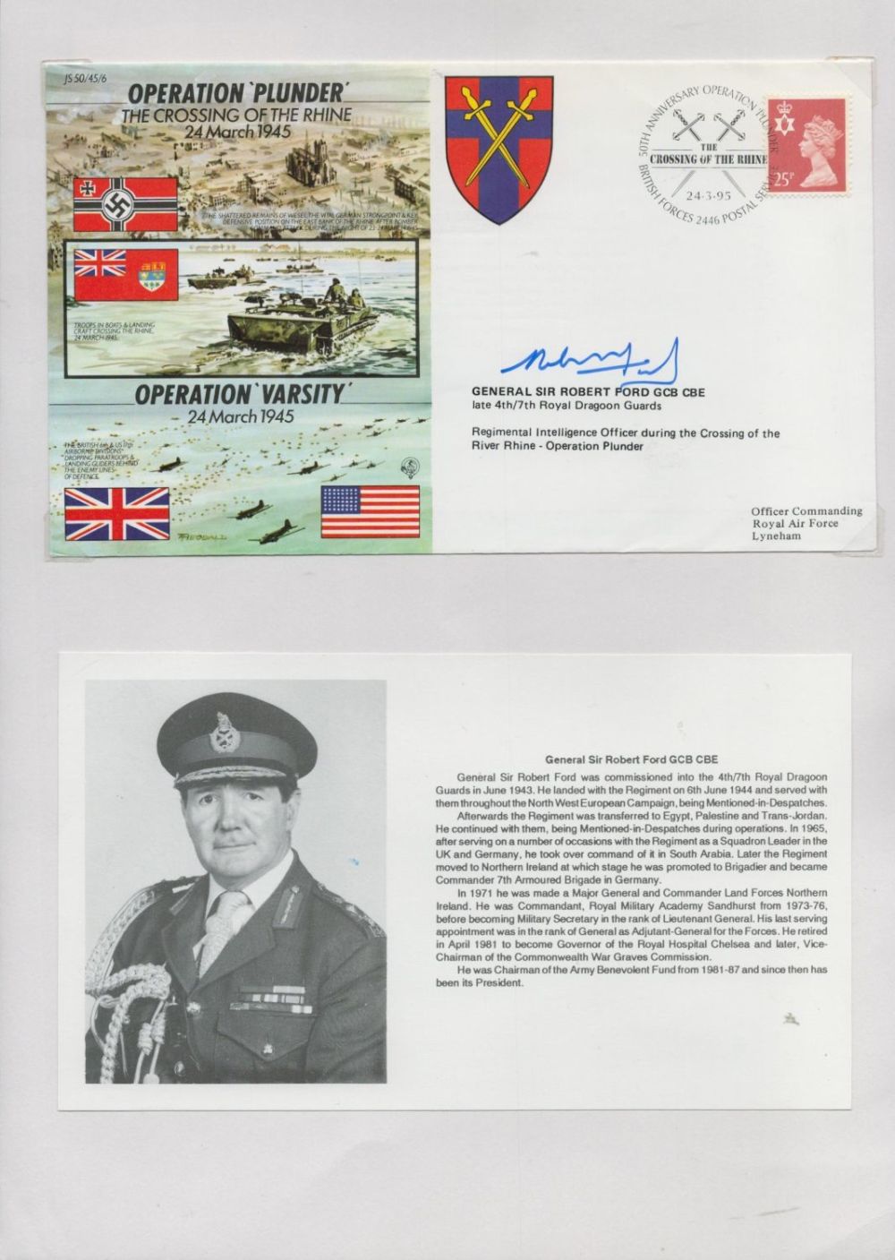 Lot 219: WW2. General Sir Robert Ford GCB CBE Signed...