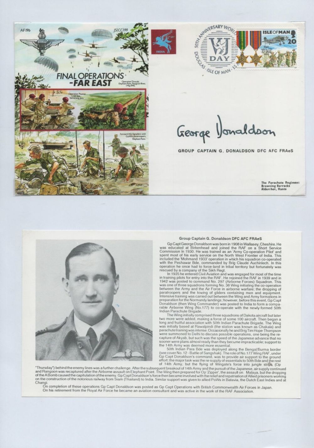 Lot 225: WW2. Group Captain George Donaldson DFC AFC Signed...