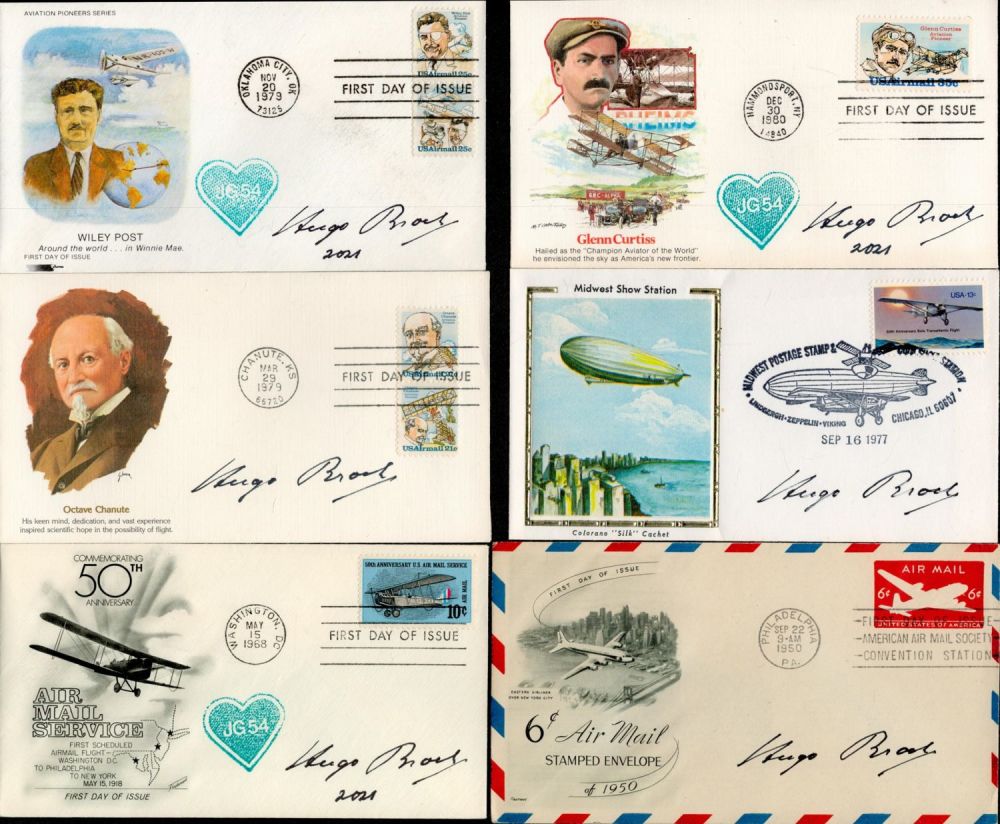 Lot 403: Hugo Broch aviation collection includes 6 signed vintage...